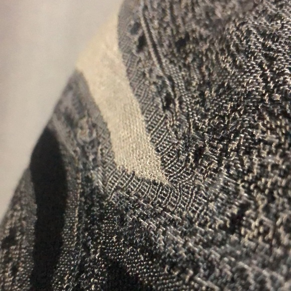 Gorgeous Scarf With Fringe-77x19-Black/White/Gray-EUC - Picture 4 of 15